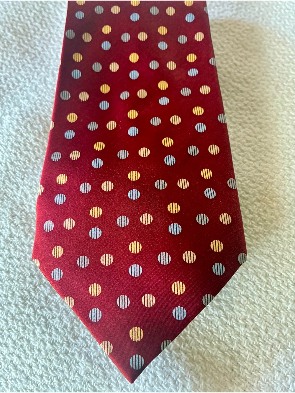 Salvatore Pellegrino 100% Silk Handmade in Italy Red Polka Dot Tie